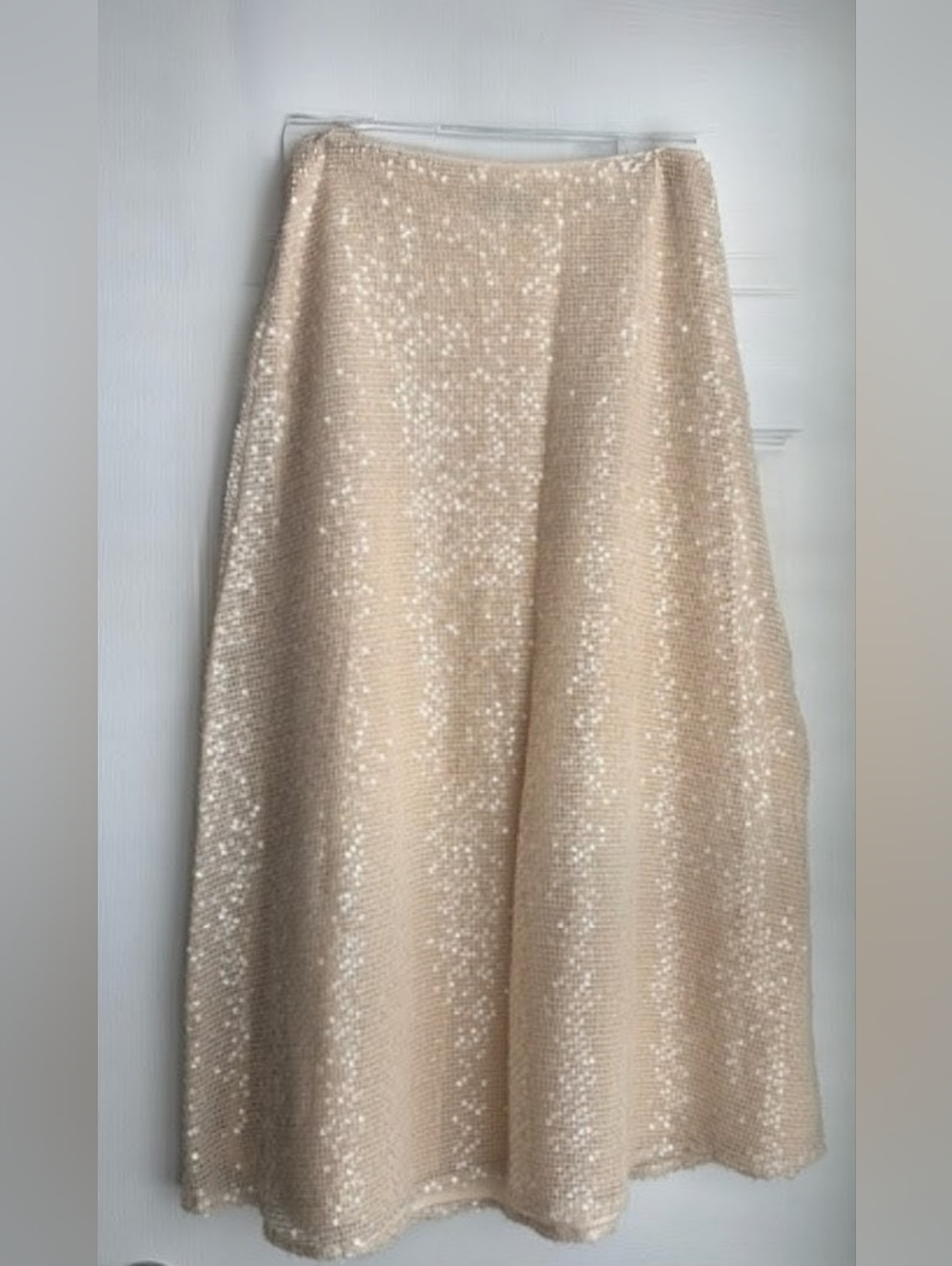 NWT Simply Vera Vera Wang Ivory Sequin A-Line Skirt Small